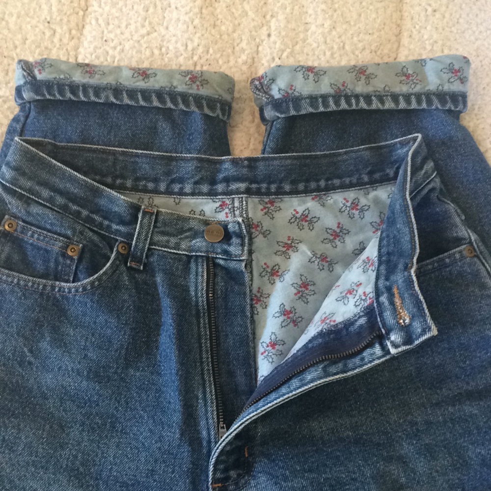 Flannel Lined Jeans L.L.Bean Sz 10T Relaxed Fit